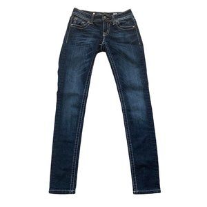 Miss Me Skinny Jeans Women's Studded Rhinestones Embroidered Y2K Size 25